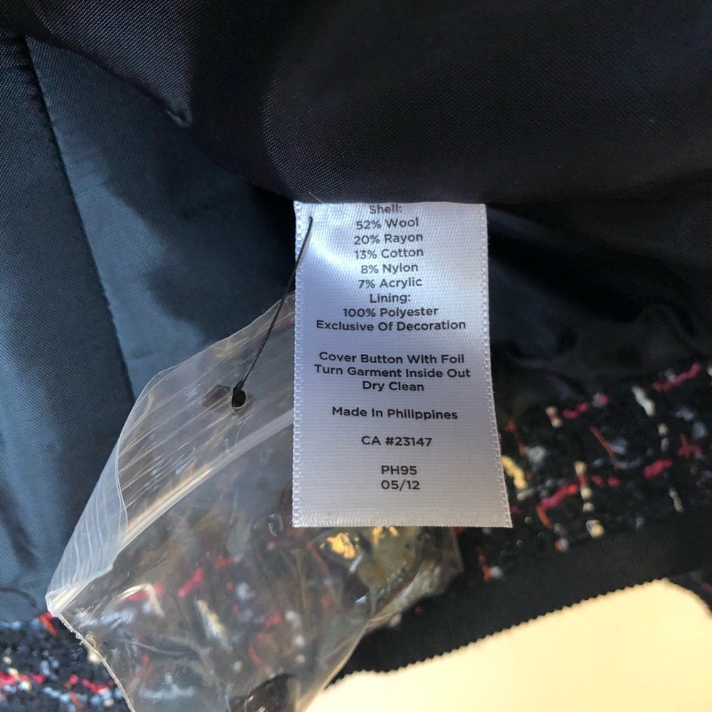 NWOT! Talbots Wool Fringed Tweed Blazer Jacket - Picture 6 of 6